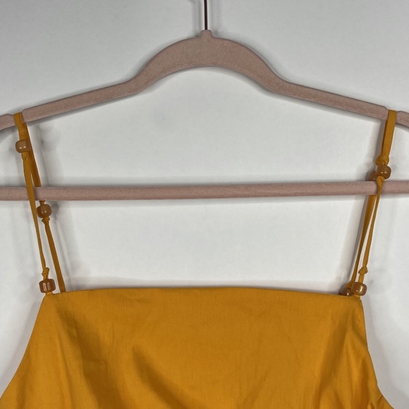 ZARA Linen Blend Draped Mini Dress Tangerine Size XS - Picture 7 of 13
